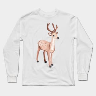 Watercolor reindeer Long Sleeve T-Shirt